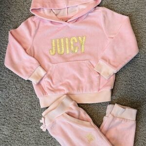 Juicy Couture Kids Pink and Gold Jogger Set